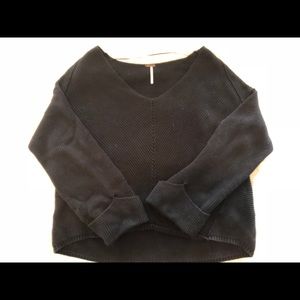 Free People La Brea V-Neck Sweater Black (S)